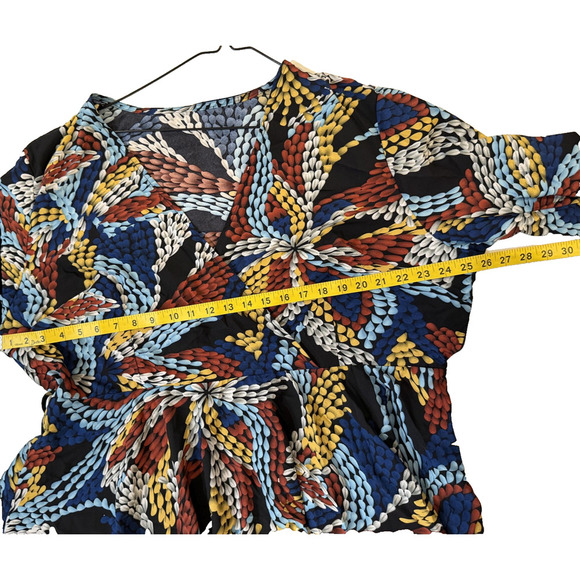 Voluminous Dress Womens Long Sleeve Large Boho Floral Print Flowy Midi Fall - Picture 5 of 6